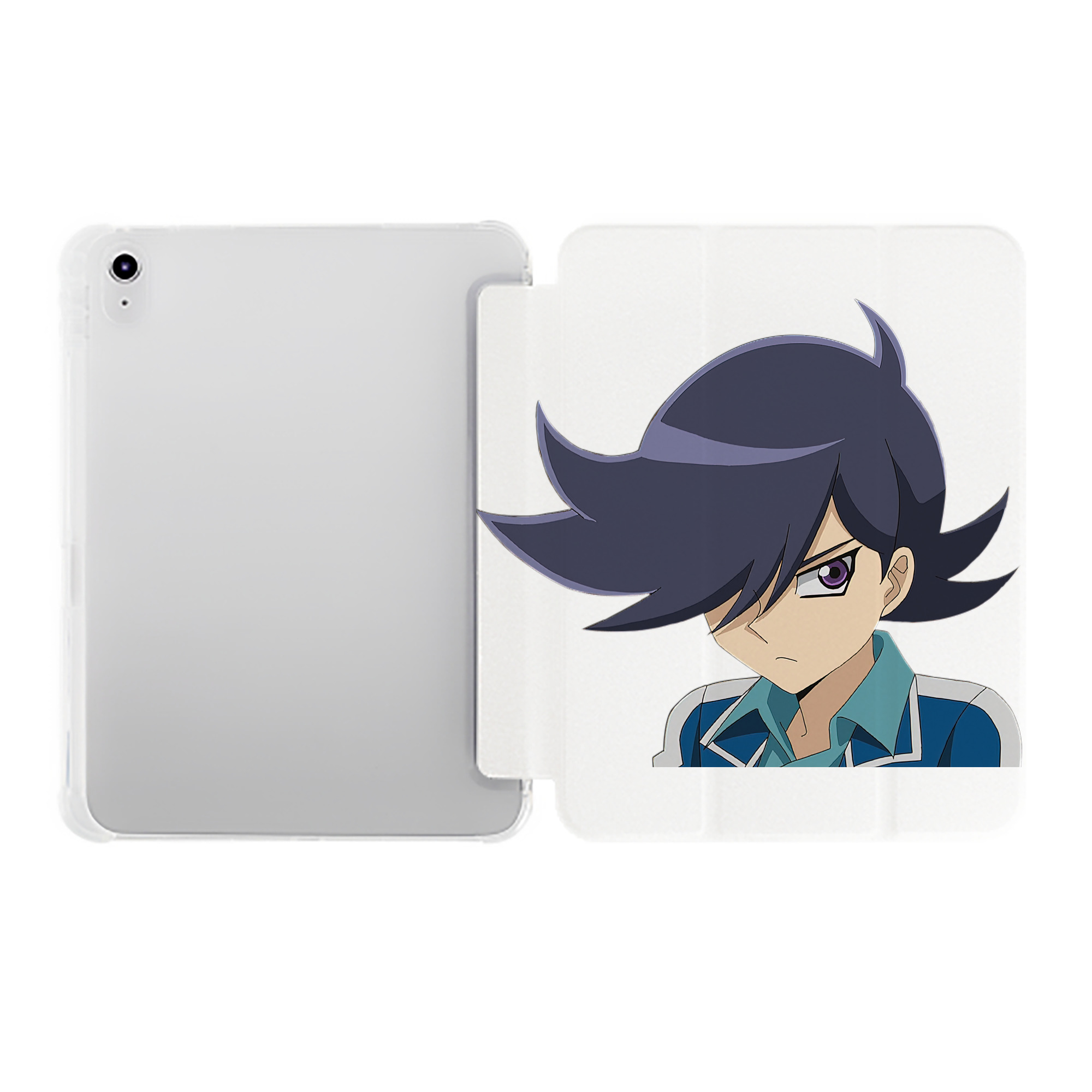 （画像用） 遊☆戯☆王 Yu-Gi-Oh! IPad ケース ペン収納付き 三つ折りスタンド PUレザー×シリコン 対応機種9.5/10.5/10.9インチ